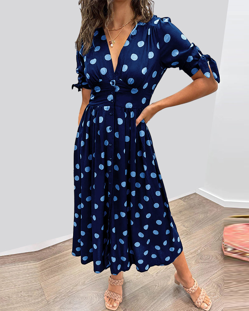 Mina | Robe à décolleté en V et rayures