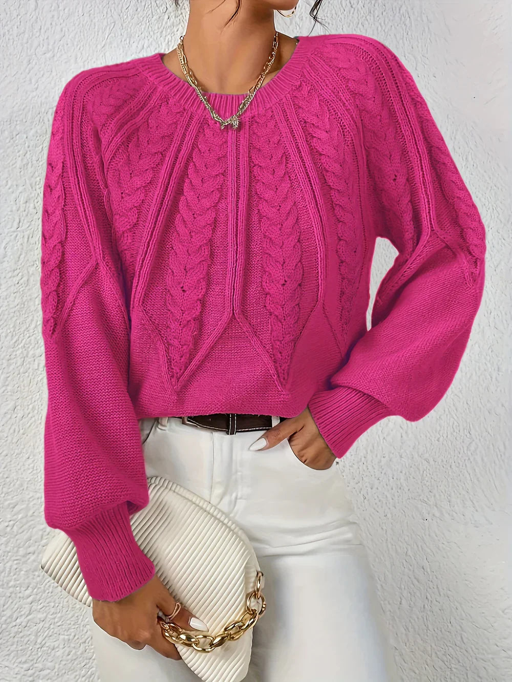 Ivonne | Pull élégant et décontracté à motif tressé
