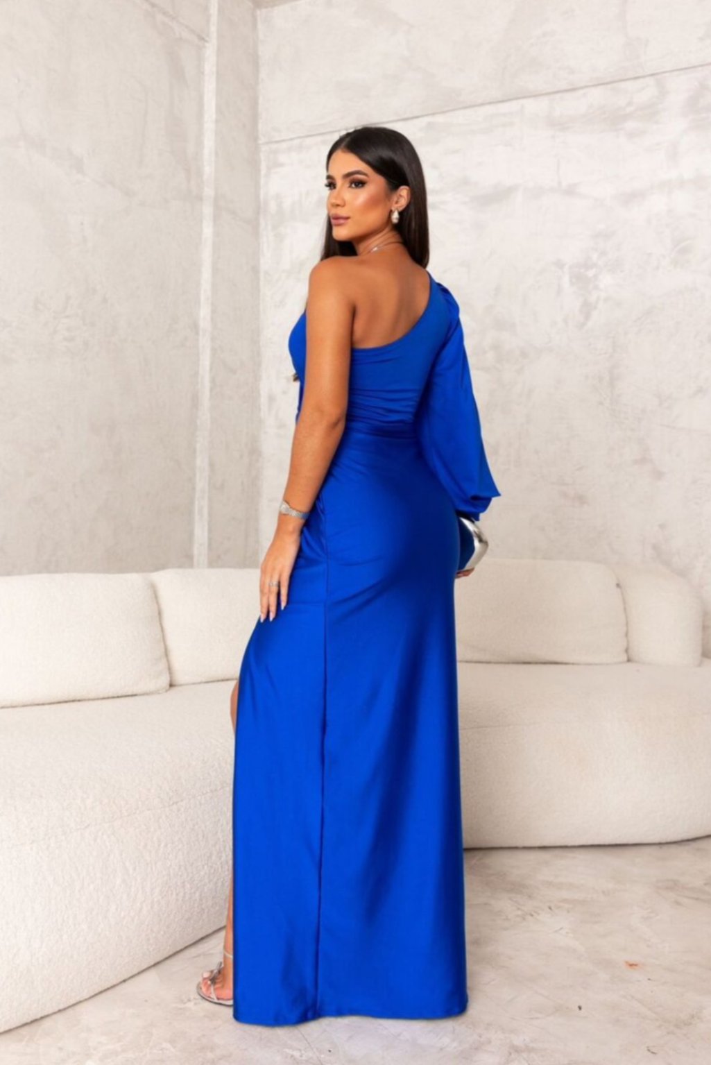 Araceli | Robe satinée à une manche