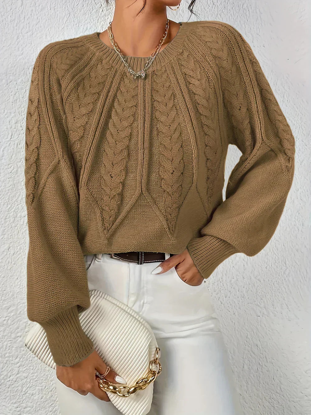 Ivonne | Pull élégant et décontracté à motif tressé