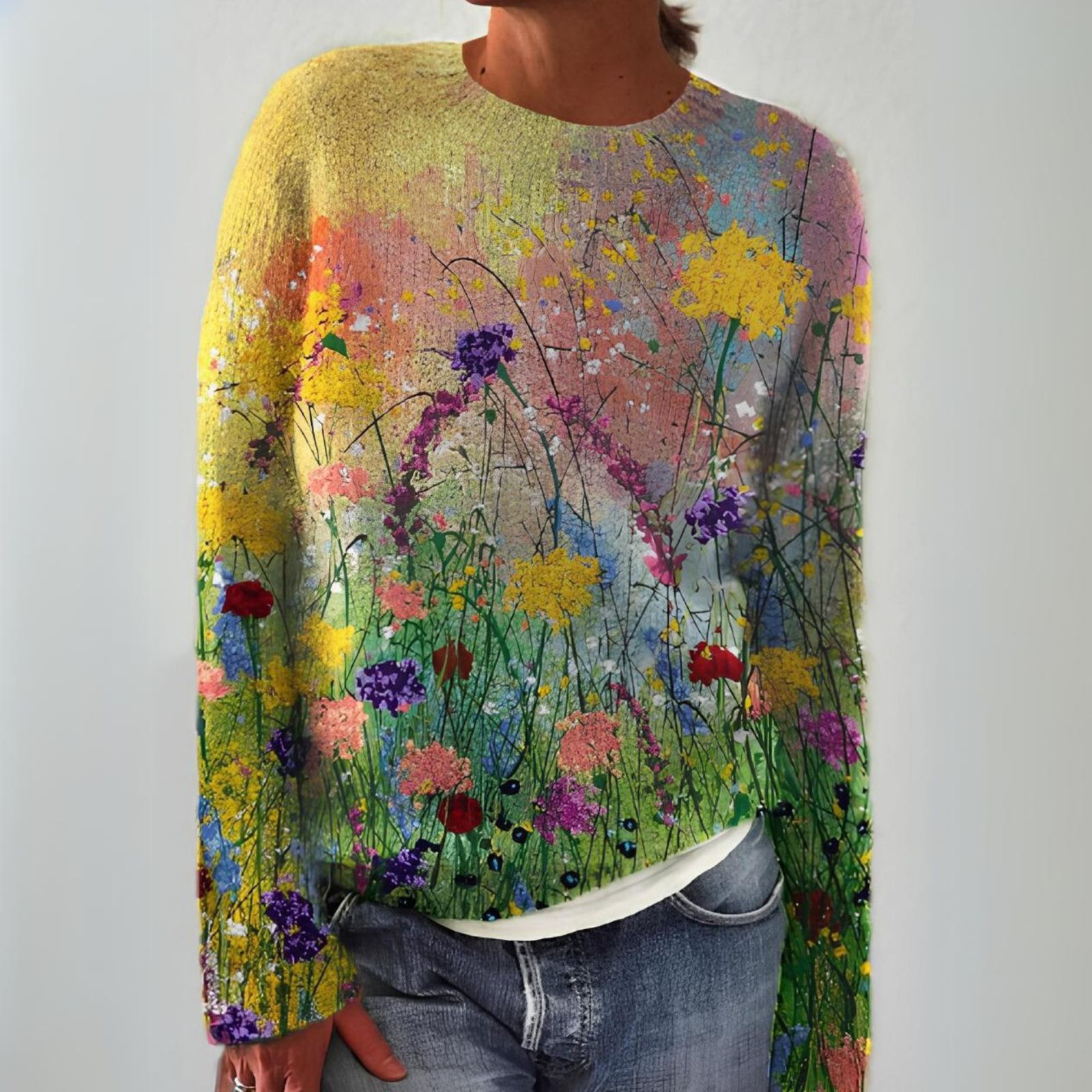 Regina | Pull à fleurs