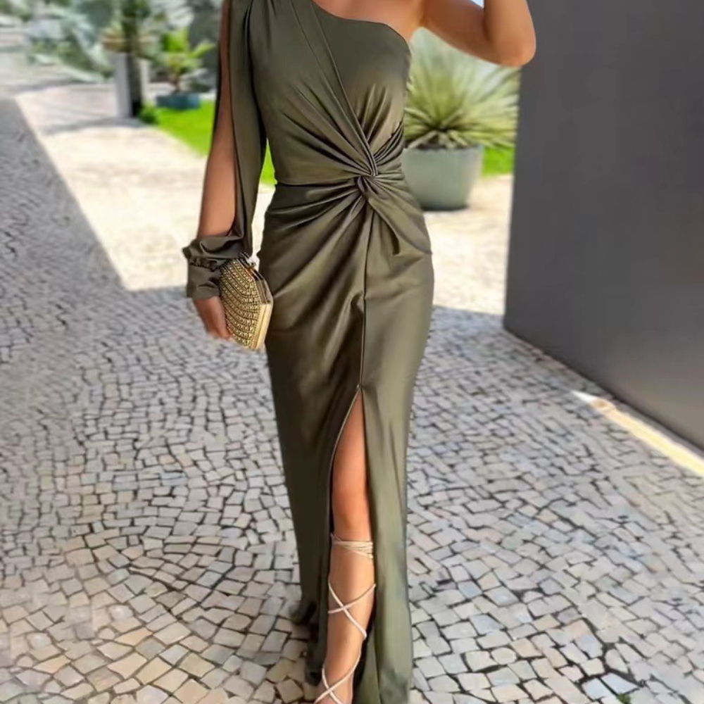 Alisa | Robe longue de luxe à une épaule pour femme