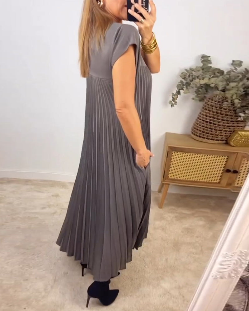 Amada | Robe sans manches plissée