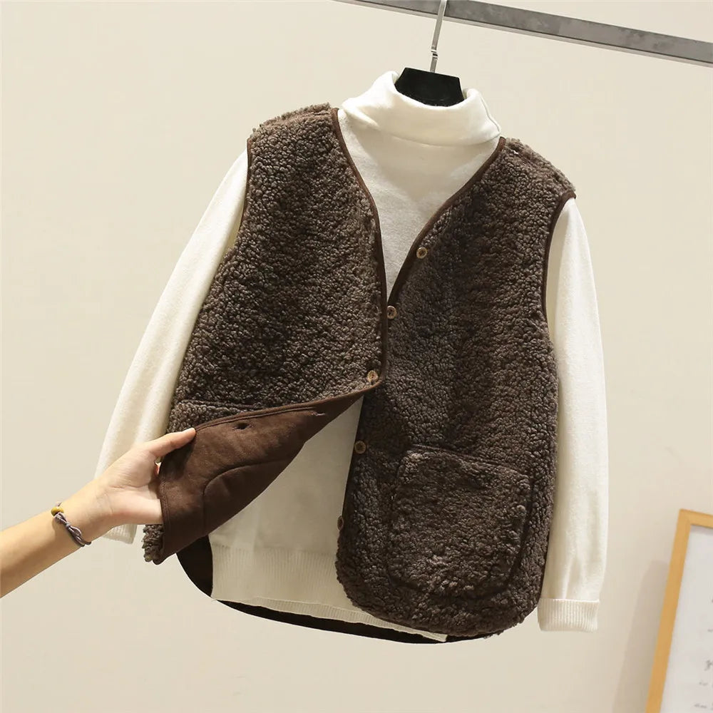 Mónica | Veste en polaire avec boutons et poches