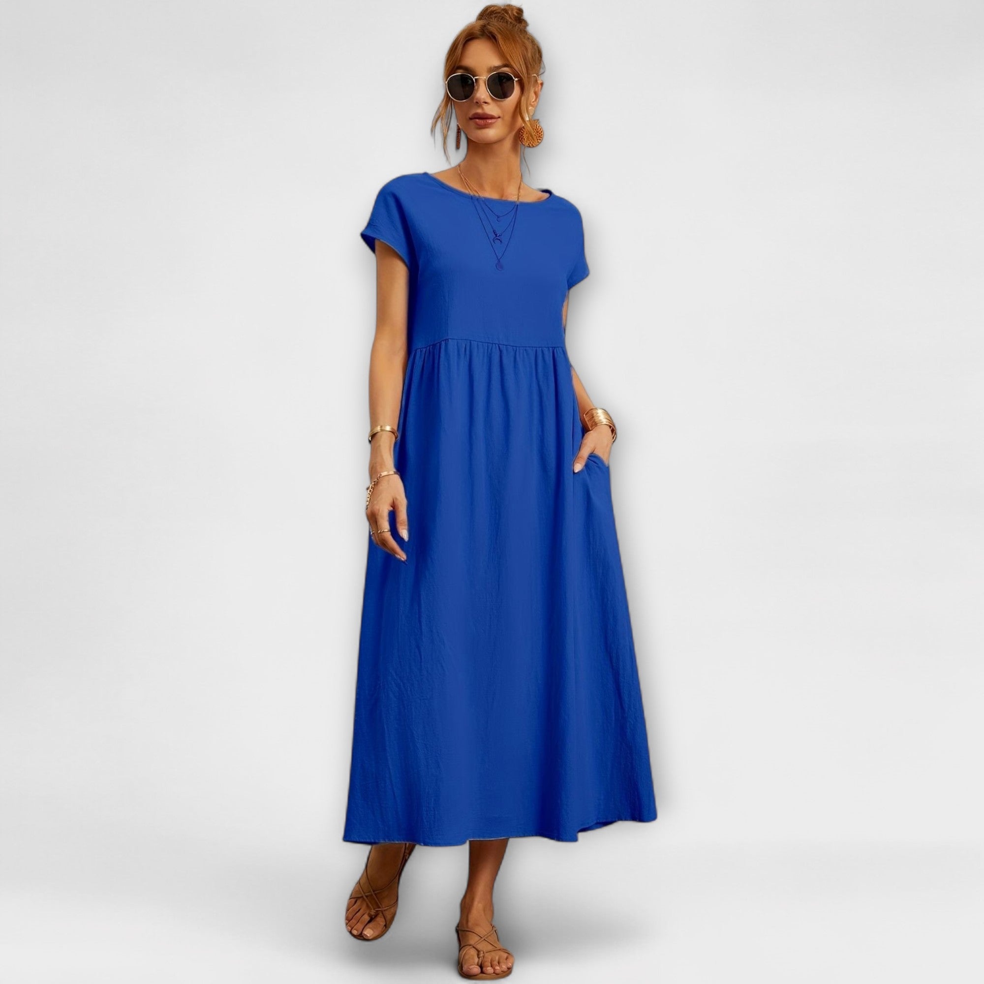 Magnolia | Robe midi avec poches et coupe décontractée