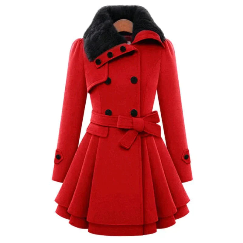 Brenda | Élégante trench-coat en faux cuir