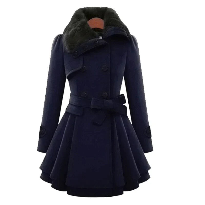 Brenda | Élégante trench-coat en faux cuir
