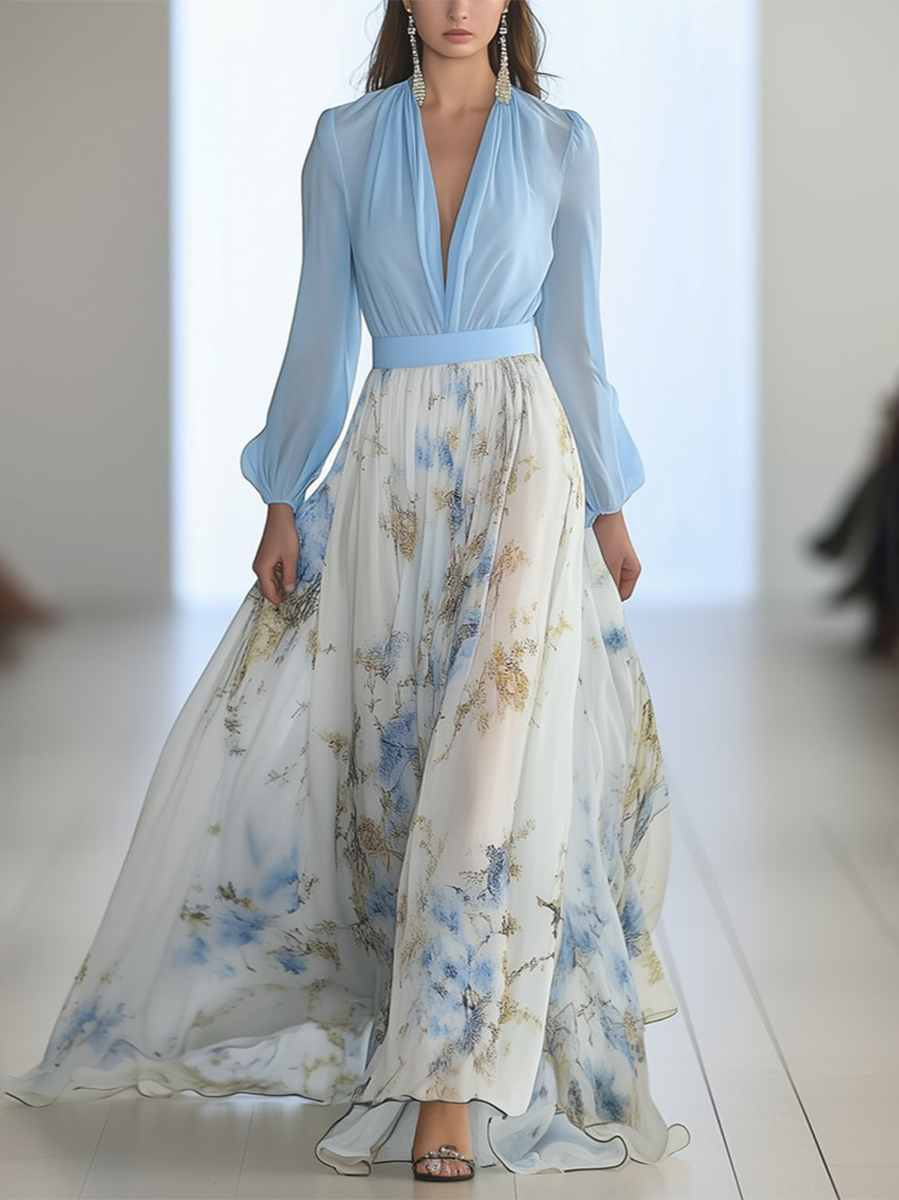 Dolores | Robe longue à motif floral