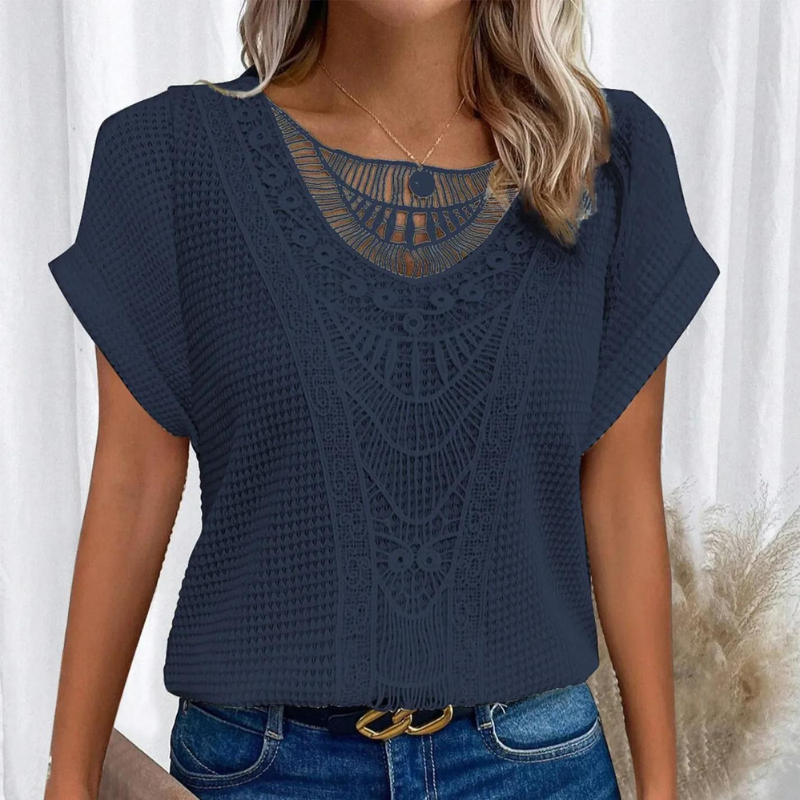 Ella | T-shirt en Waffle