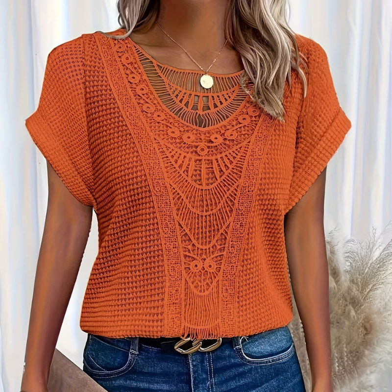 Ella | T-shirt en Waffle