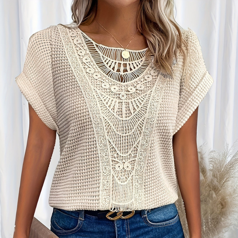 Ella | T-shirt en Waffle
