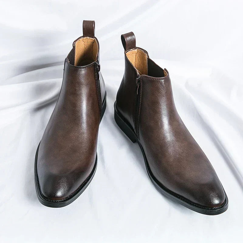 Carlos | Bottes en cuir Chelsea avec fermeture éclair