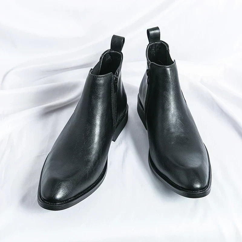 Carlos | Bottes en cuir Chelsea avec fermeture éclair