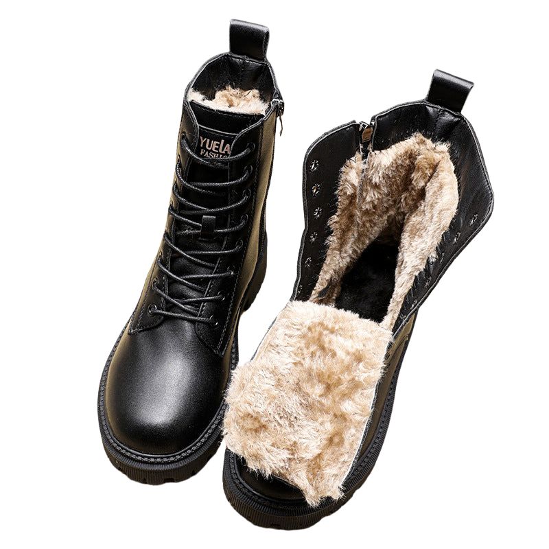 Inés | Bottes d'hiver en cuir noir