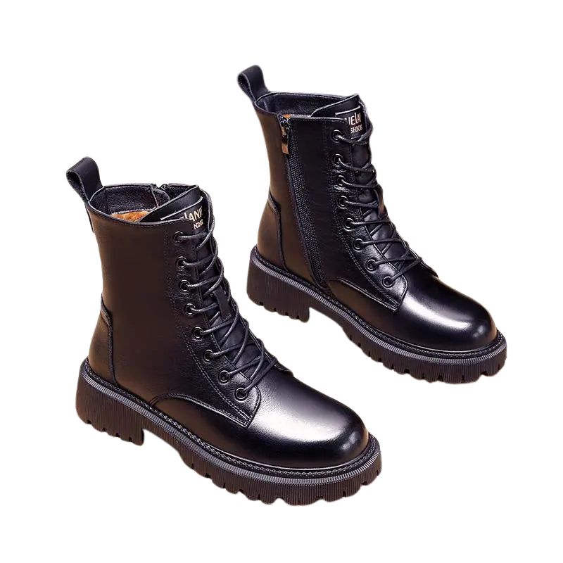 Inés | Bottes d'hiver en cuir noir