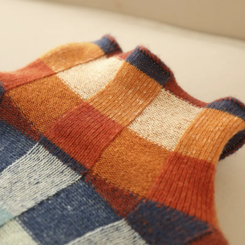 Klara | Pull couture à col montant en patchwork