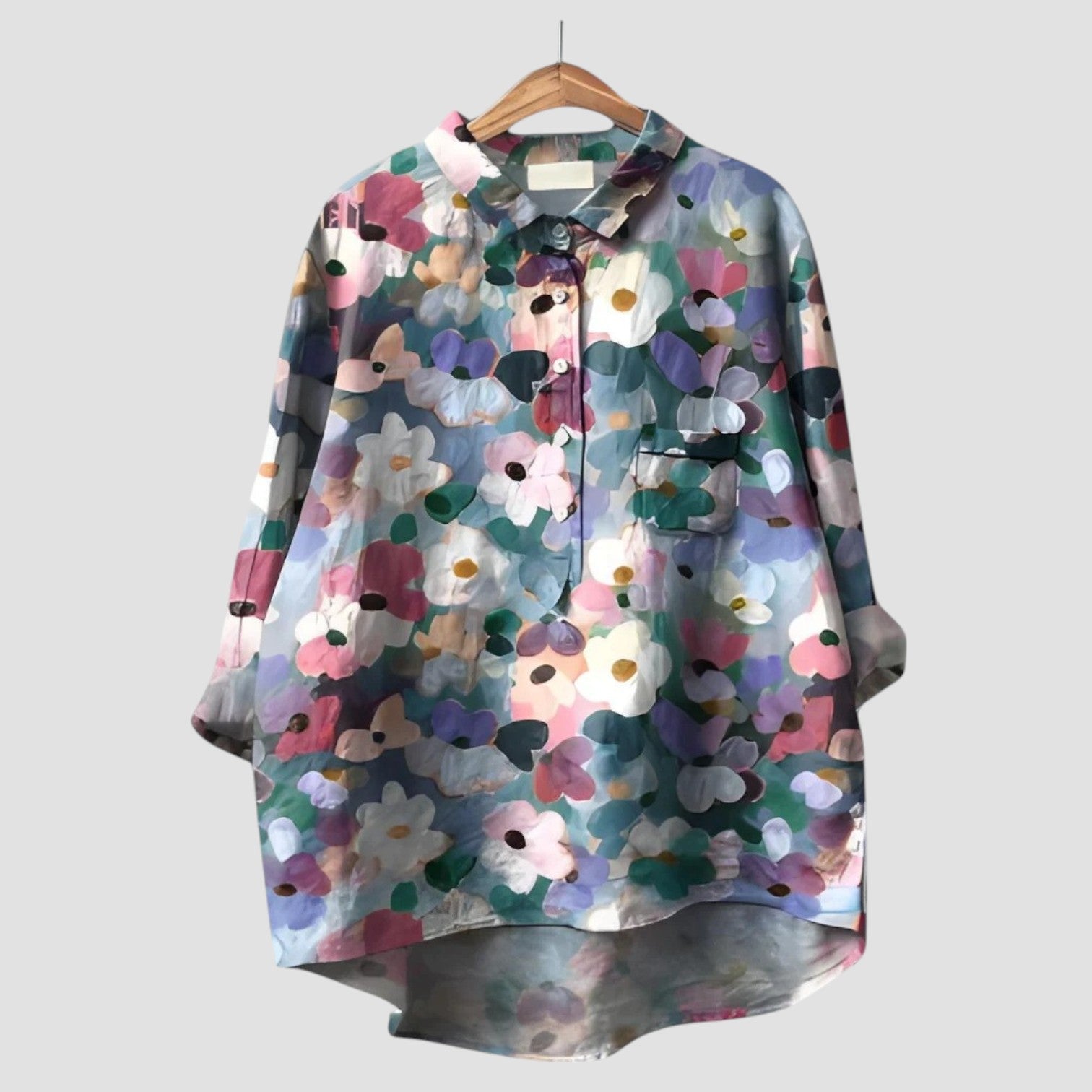 Violetta | Chemise fluide à motif floral abstrait