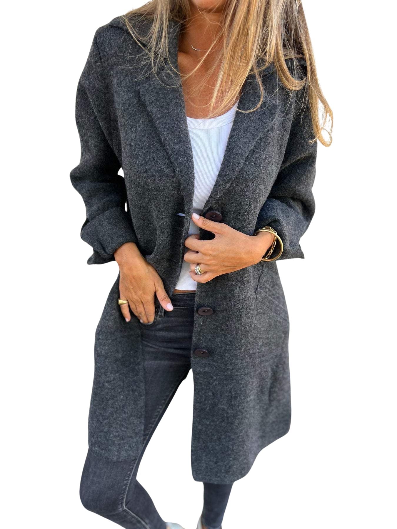Magdalena | Manteau long décontracté à revers