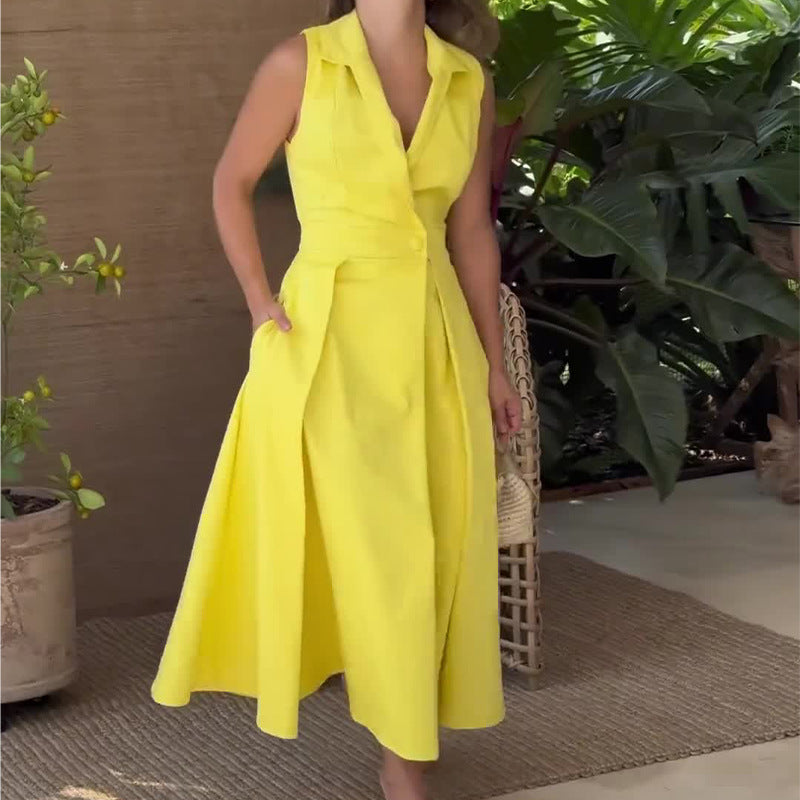 Amancia | Robe midi à col en V