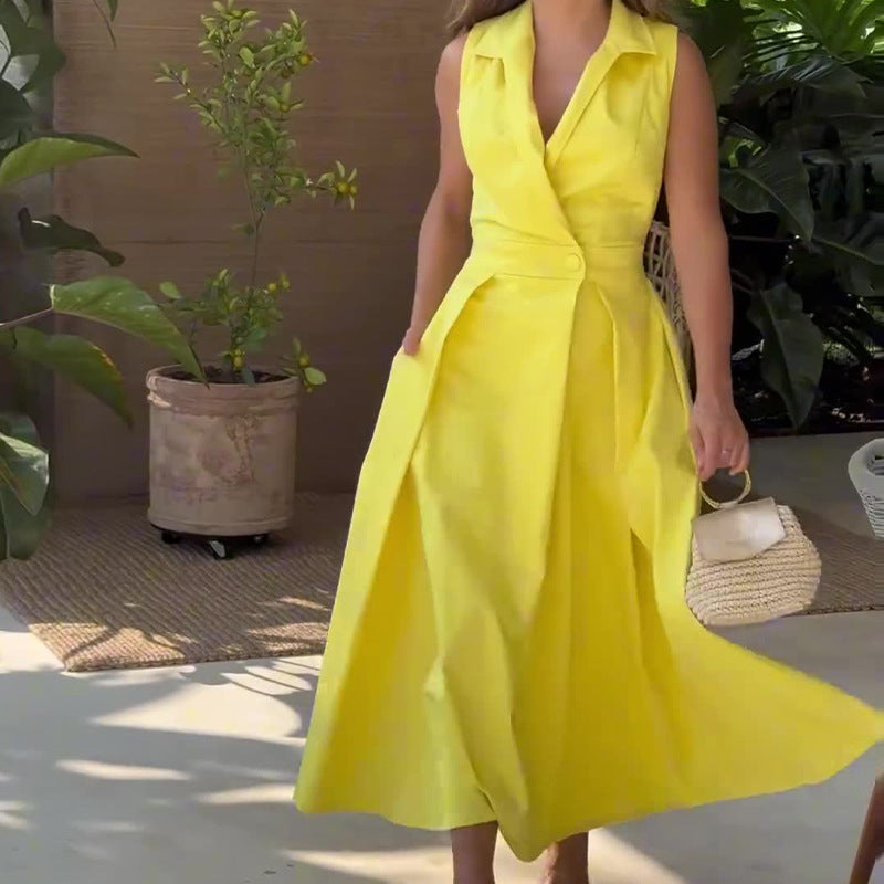 Amancia | Robe midi à col en V