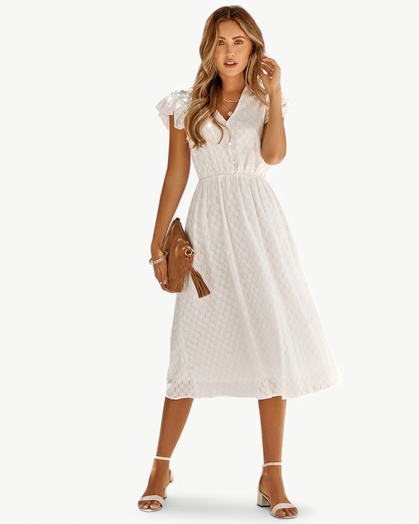 Belicia | Robe à décolleté en V et manches volantées