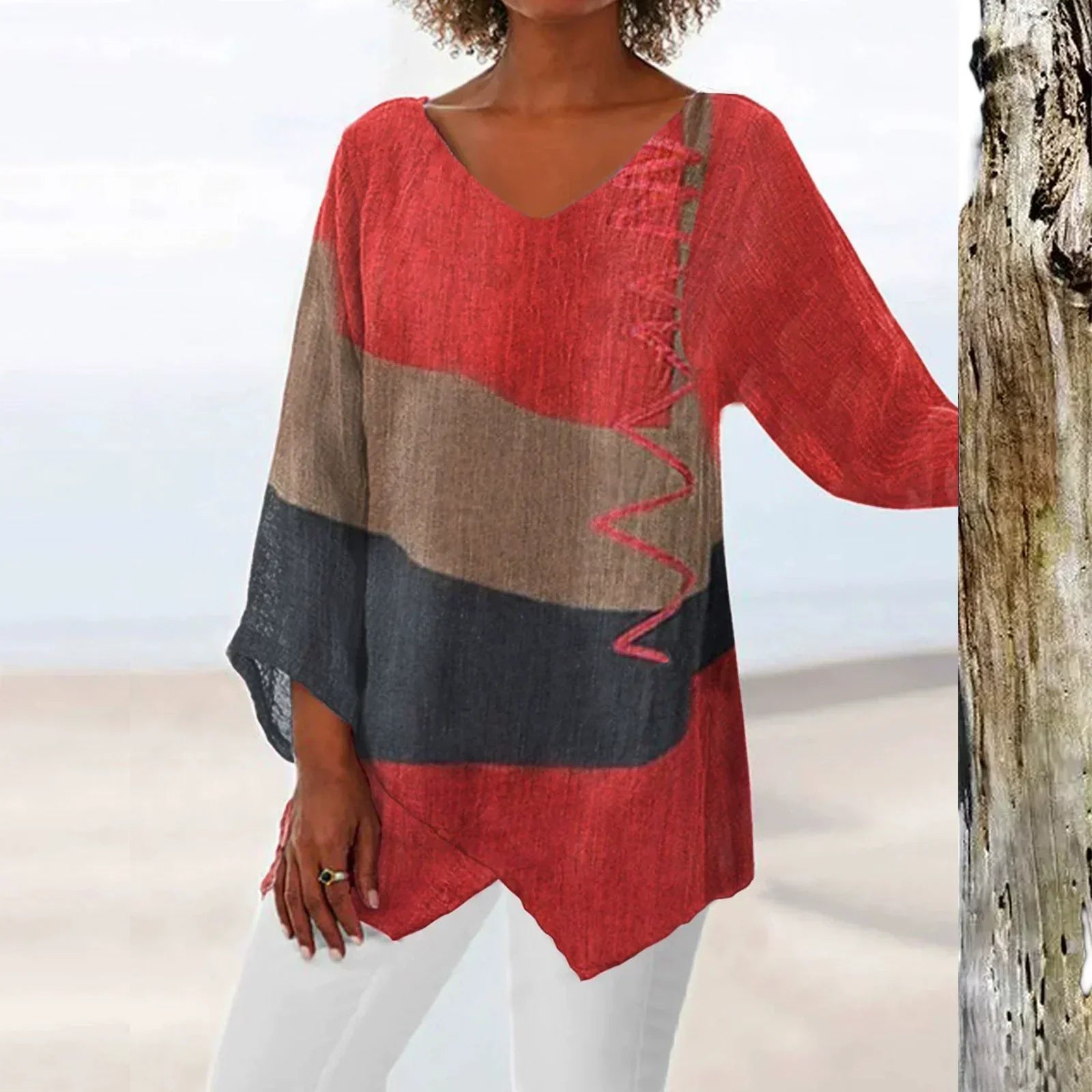 Hélène | Blouse asymétrique pour femme au style bohème
