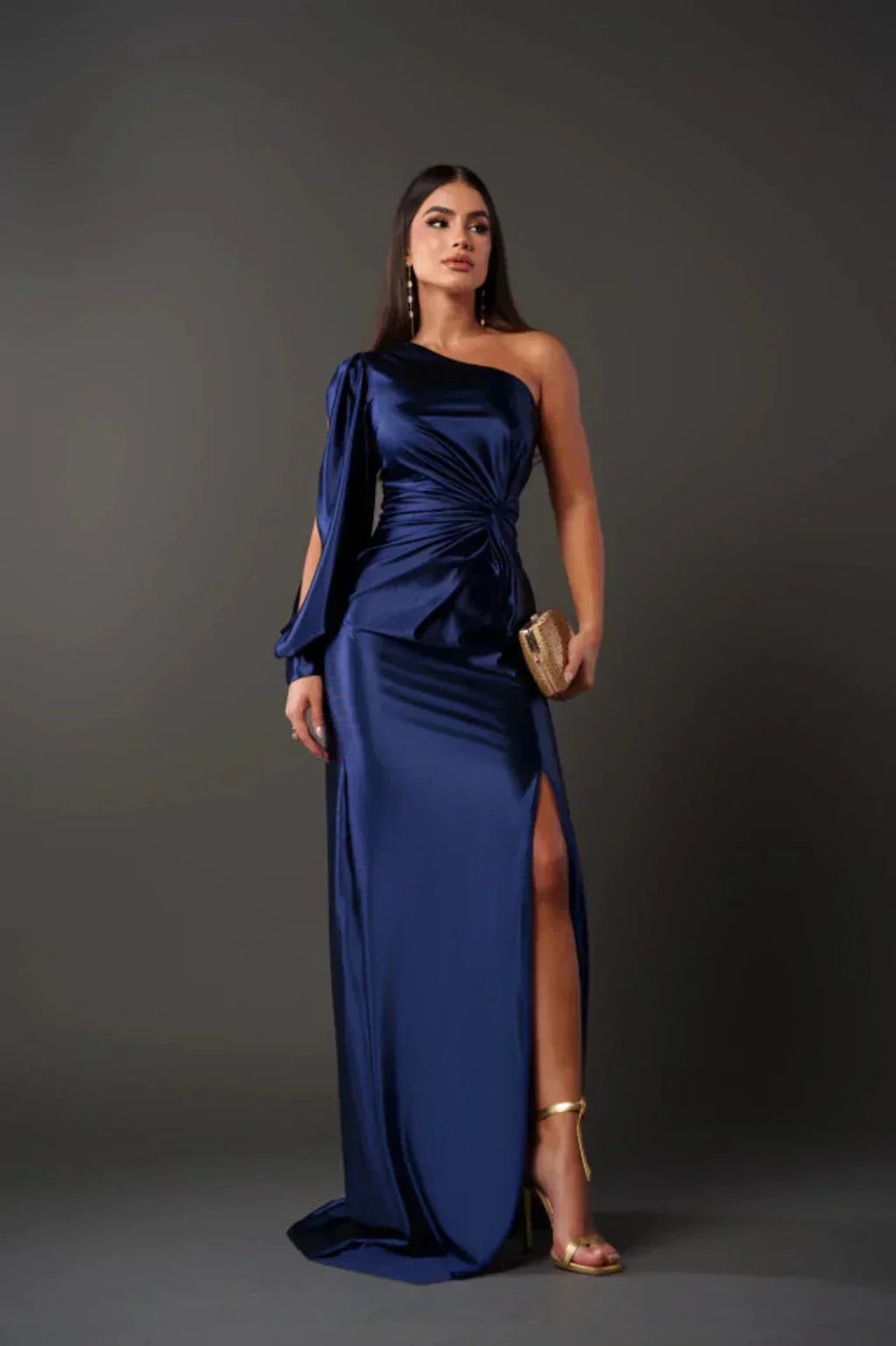 Araceli | Robe satinée à une manche