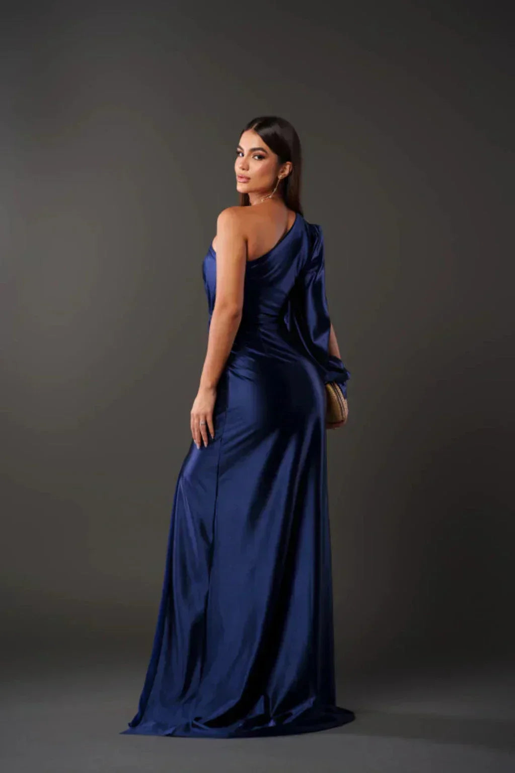 Araceli | Robe satinée à une manche