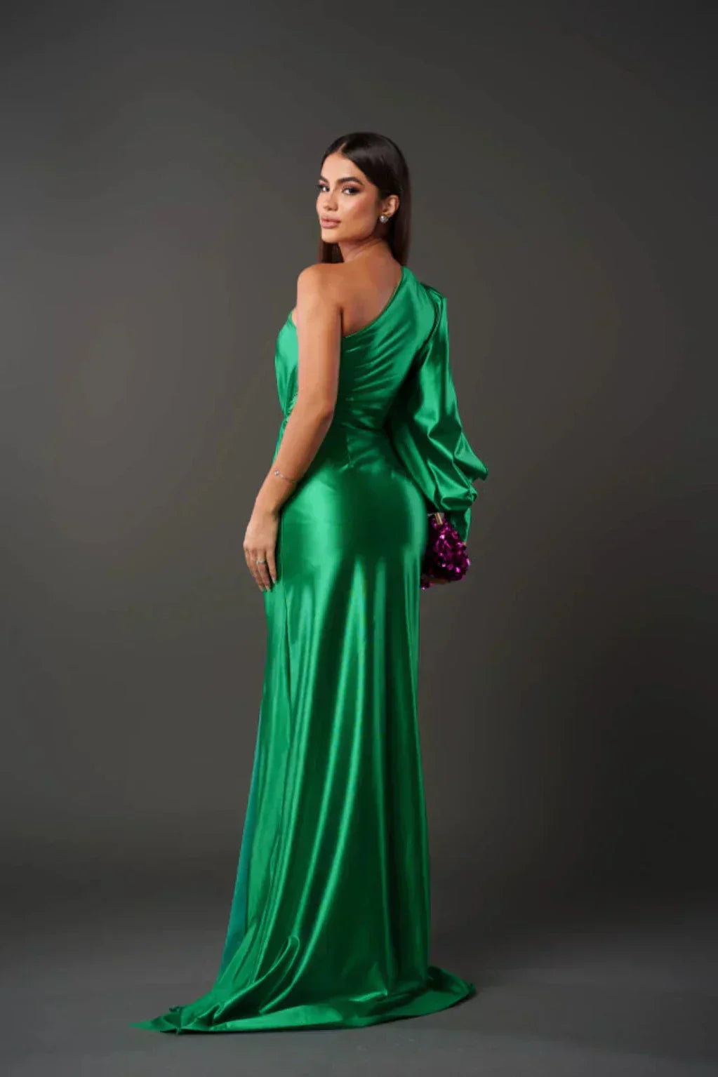 Araceli | Robe satinée à une manche