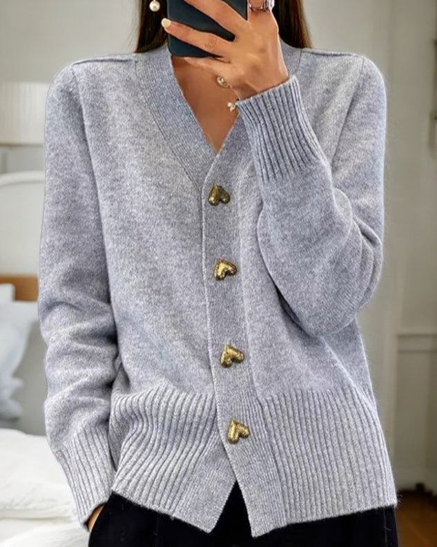 Livia | Veste en tricot avec décolleté en V et boutons
