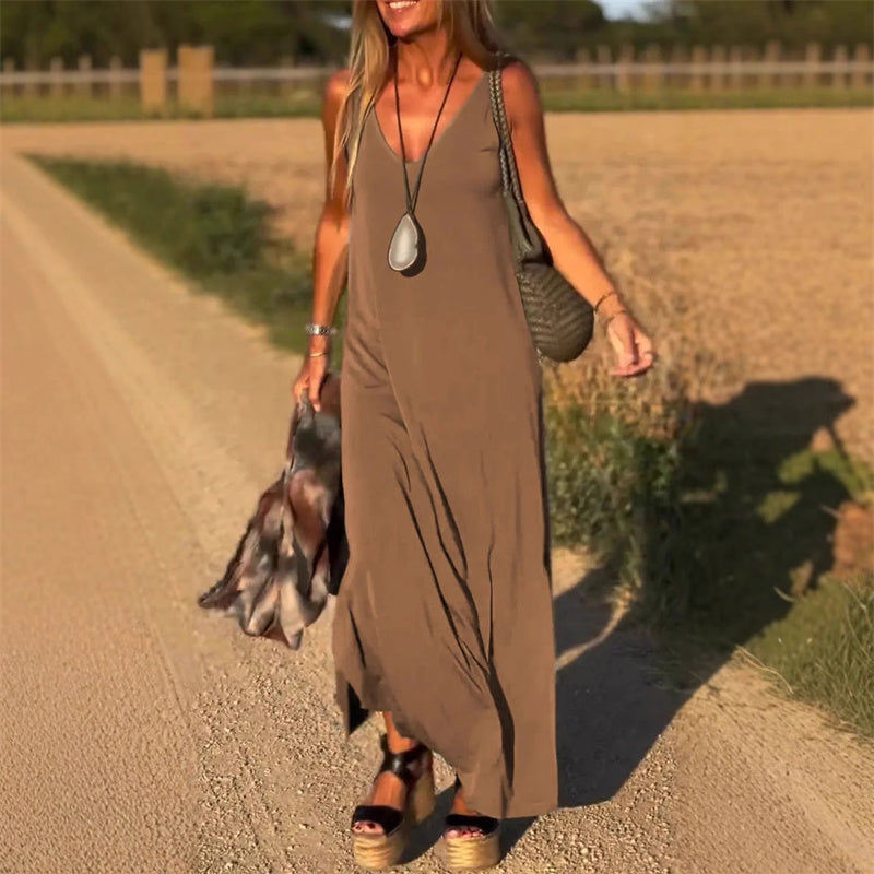 Sierra | Robe longue d'été avec décolleté en V